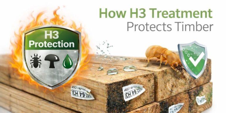 H3 treated pine is designed for external above-ground use
