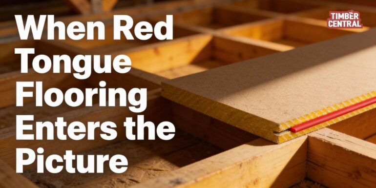 Yellow Tongue, Red Tongue and Blue Tongue flooring are colour-coded to indicate sheet thickness, not quality or brand differences.