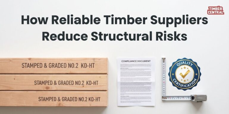 A reliable timber supplier should provide consistent grading stamps and certification details on structural timber.